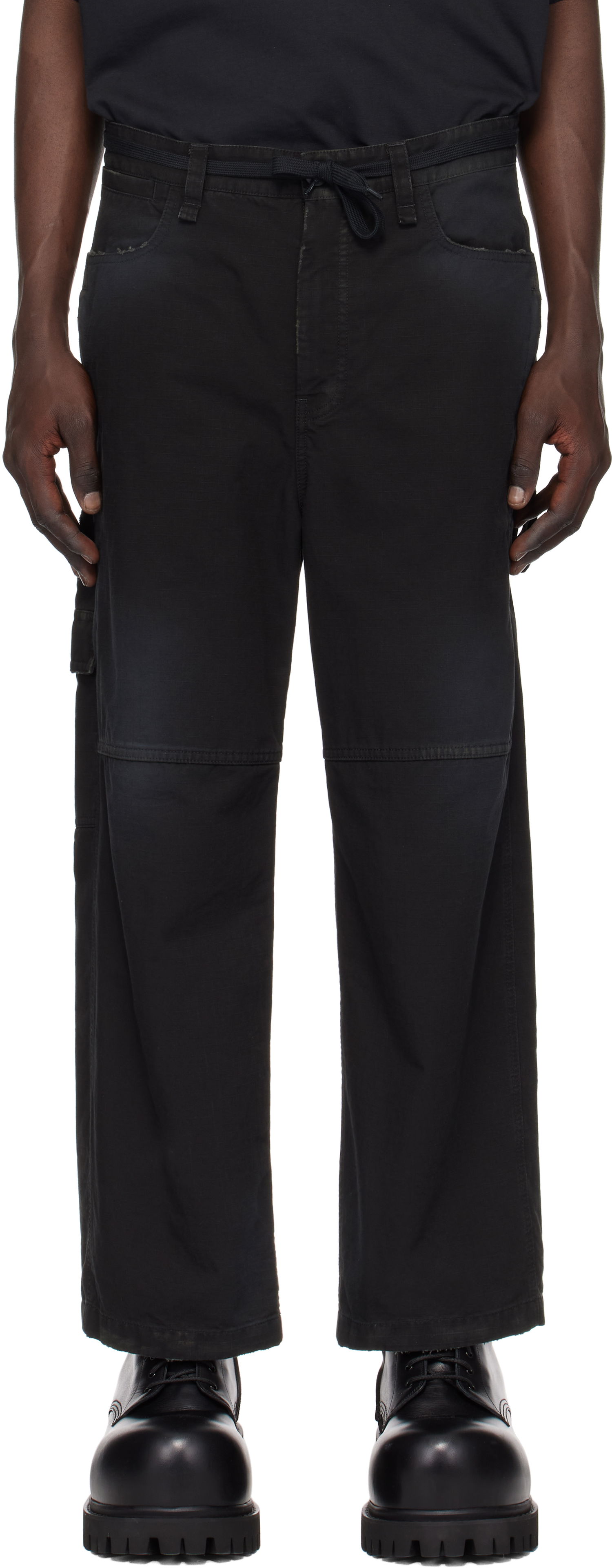Cargo nohavice Balenciaga Balenciaga Cropped Skater Cargo Pants Čierna | 746491TKP271000, 0