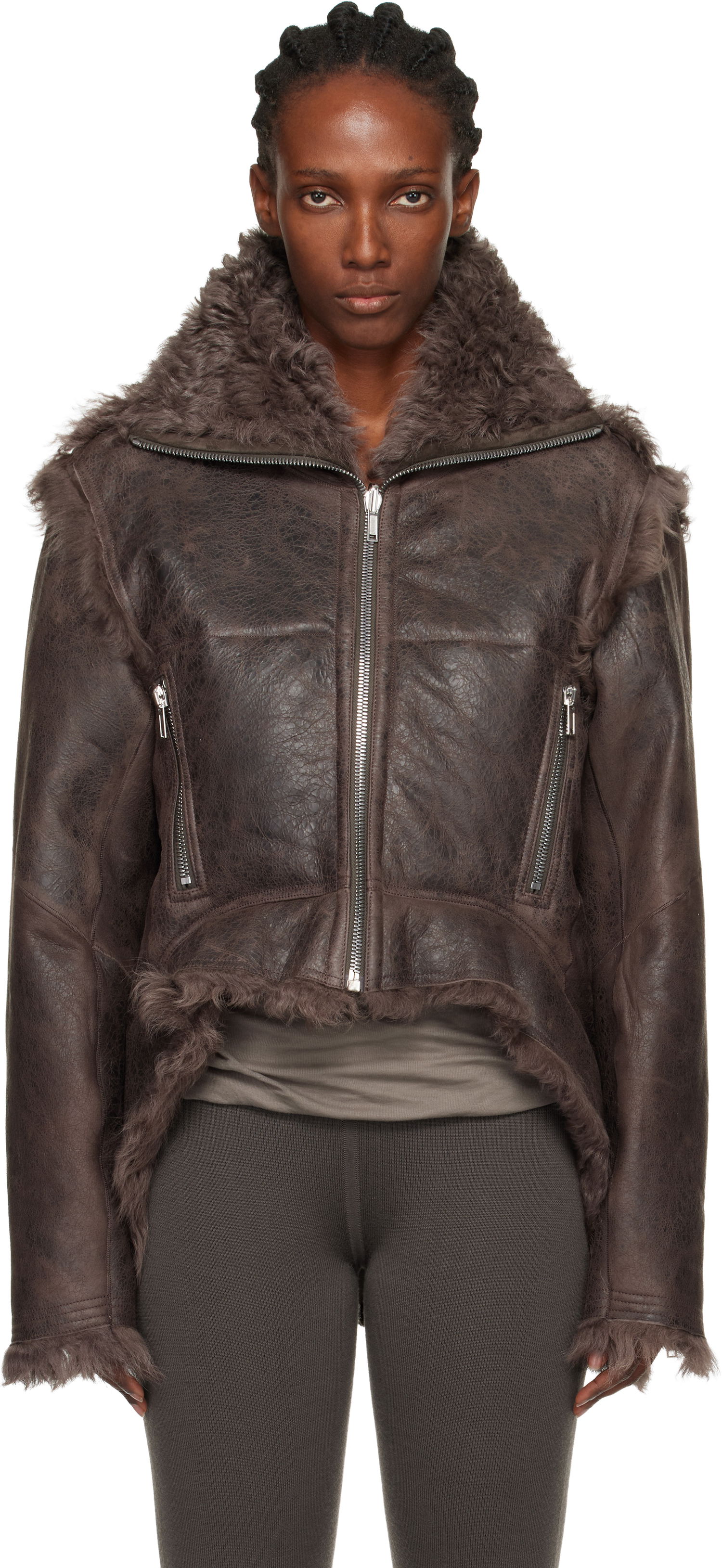Bunda Rick Owens Concordians Exploder Reversible Shearling Jacket Hnedá | RP02E4722 LSHTR, 0