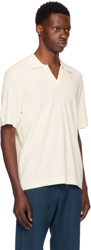 Polo tričko rag & bone Rag & Bone Zuma Herringbone Knit Polo Biela | MBS25P019NC19, 1