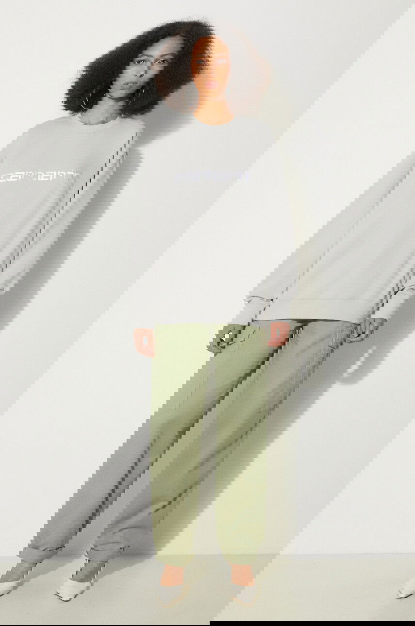 Mikina Carhartt WIP Sweatshirt with embroidered logo Šedá | I033647.2AXXX, 1