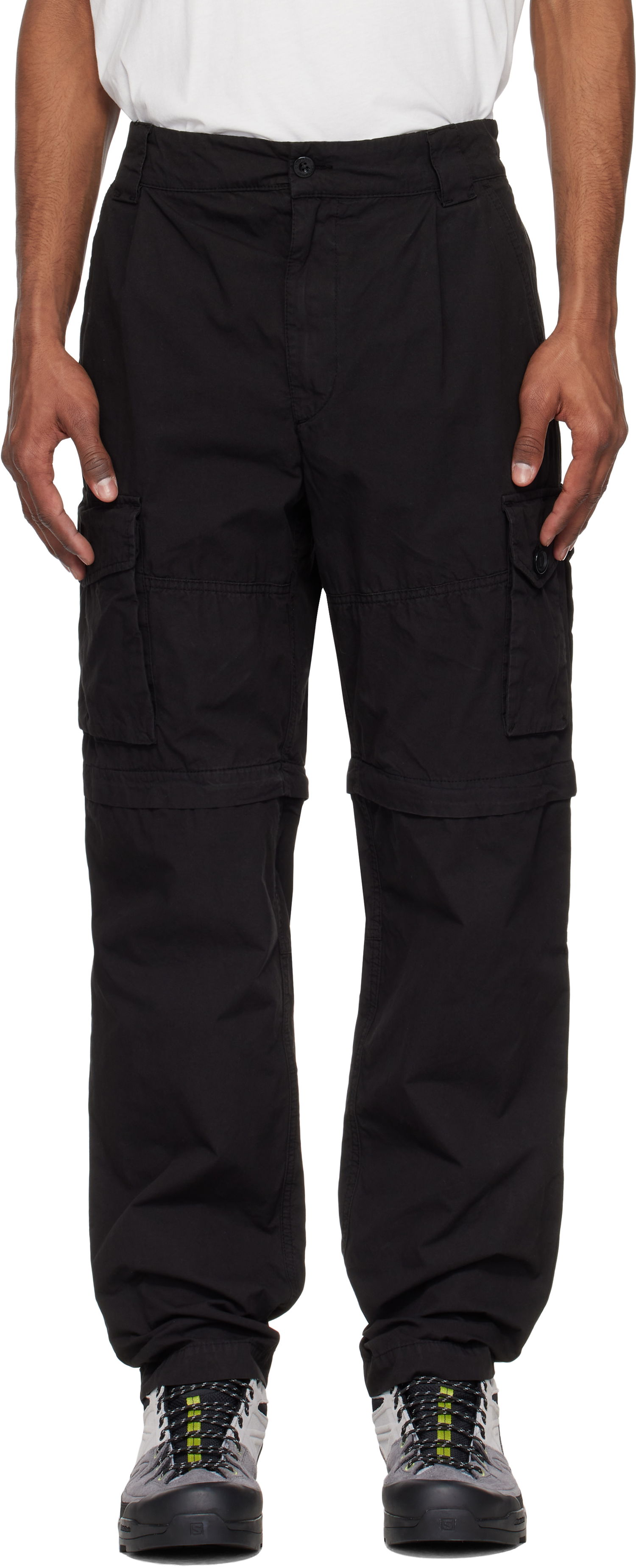 Cargo nohavice C.P. Company C.P. Company Loose Patch Pocket Cargo Pants Čierna | 18CMPA115A-006475G, 0
