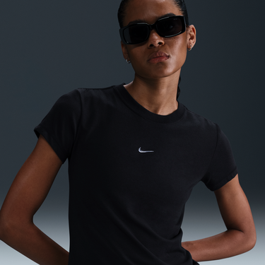 Tričko Nike Sportswear Chill Knit Cropped Slim Fit T-Shirt Čierna | HV6525-010, 0