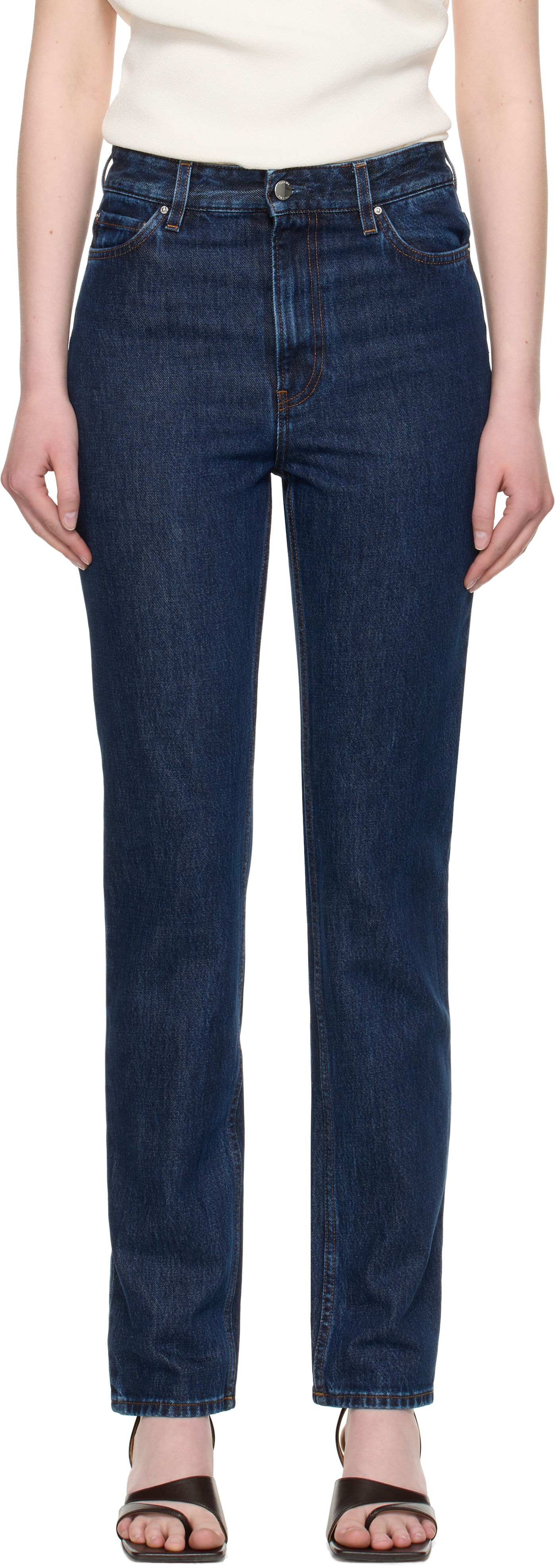 Džínsy TOTEME High Slim Jeans Modrá | 252-WRB0271-FB0045, 0