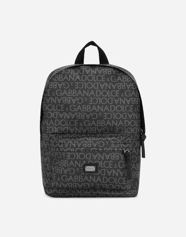 Batoh Dolce & Gabbana Dolce & Gabbana Coated Jacquard Backpack Čierna | EM0034AJ7058B969, 0