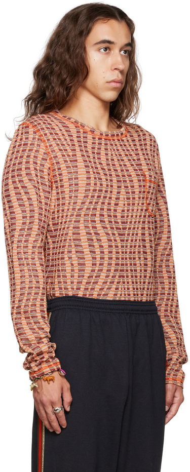 Tričko Anna Sui Exclusive Orange Stripe Long Sleeve T-Shirt Oranžová | M622G22, 1