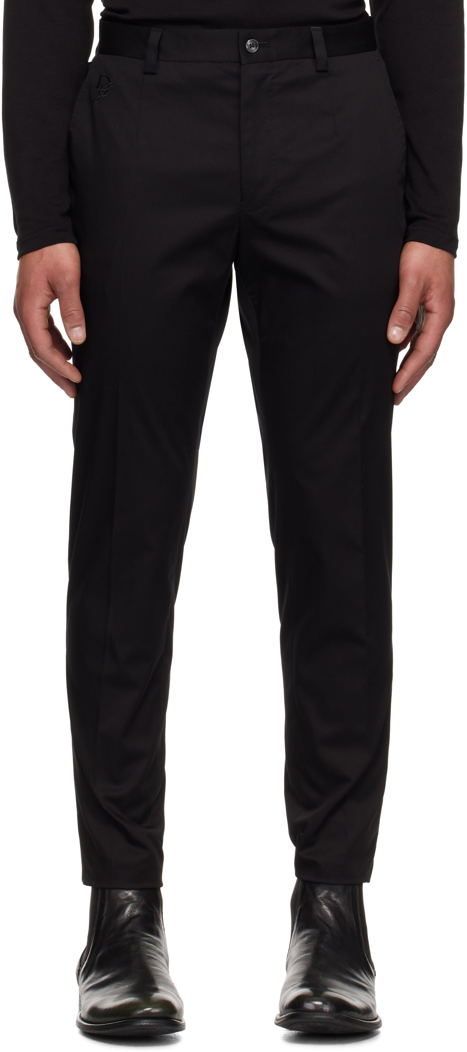 Nohavice Dolce & Gabbana Dolce&Gabbana Twill Trousers Čierna | GY6IEZGJ090, 0