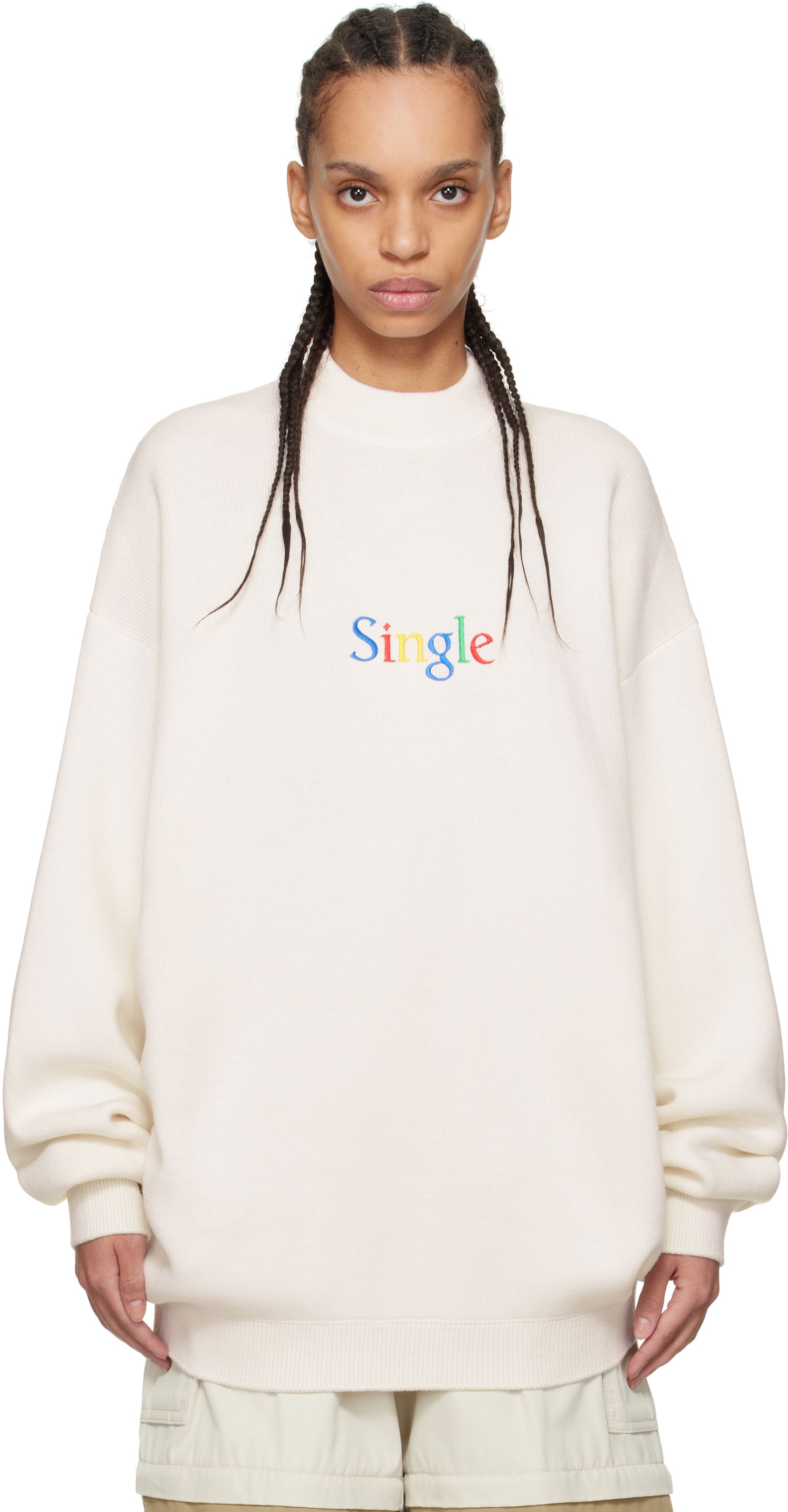 Sveter VETEMENTS Vetements 'Single' Sweater Biela | UA66KN120W, 0