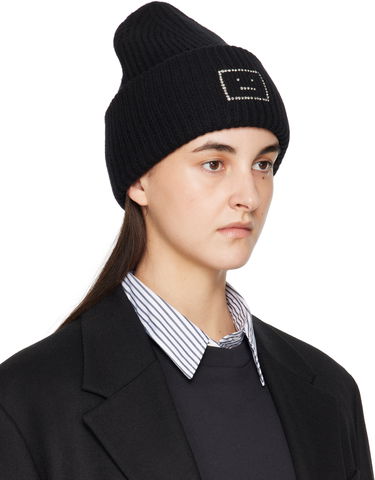 Kulicha Acne Studios Acne Studios Embellished Face Logo Beanie Hnedá | C40390-, 3
