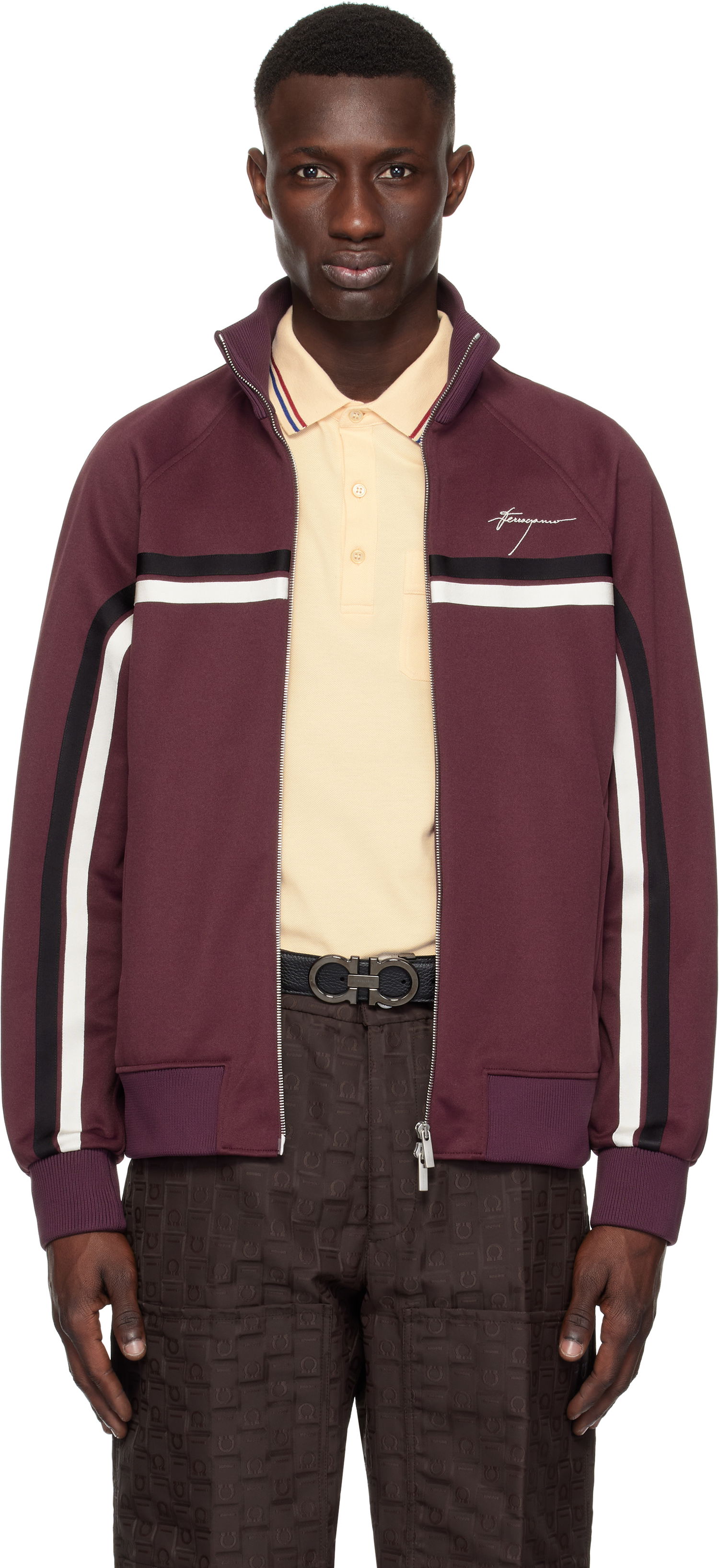 Bomber bunda FERRAGAMO Ferragamo Sporty Zip Up Track Jacket Vínová | 780780, 0