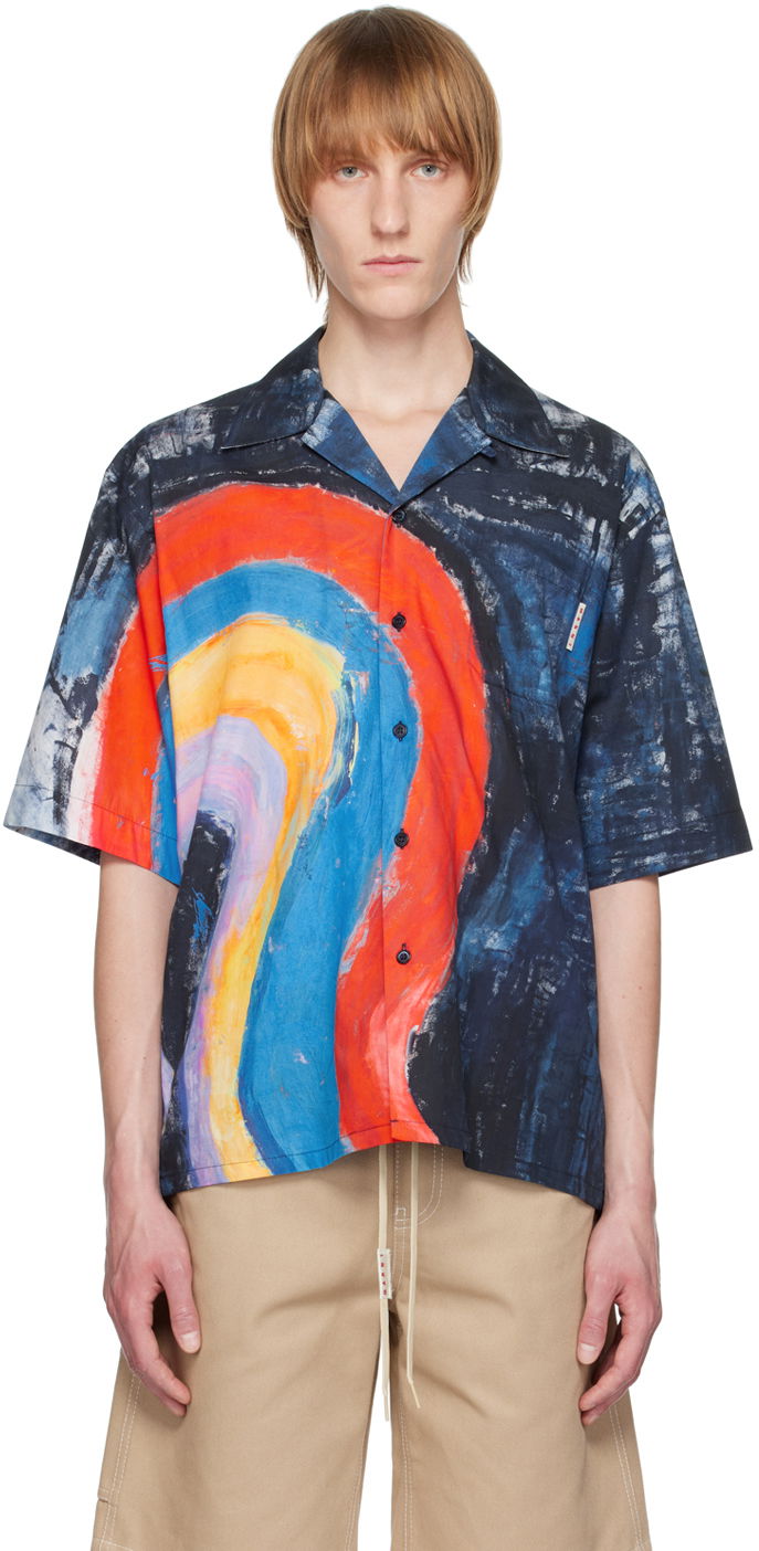 Košeľa Marni Marni Abstract Print Camp Collar Shirt Rôznofarebný | CUMU0213A0 UTC255, 0