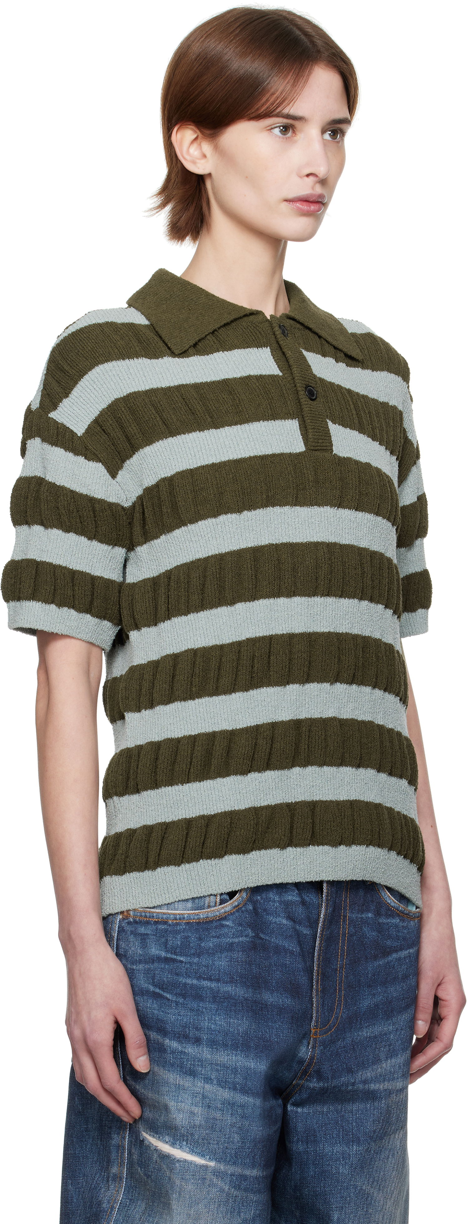 Polo tričko Andersson Bell Andersson Bell Bubble Stripe Polo Zelené | atb1246m, 1