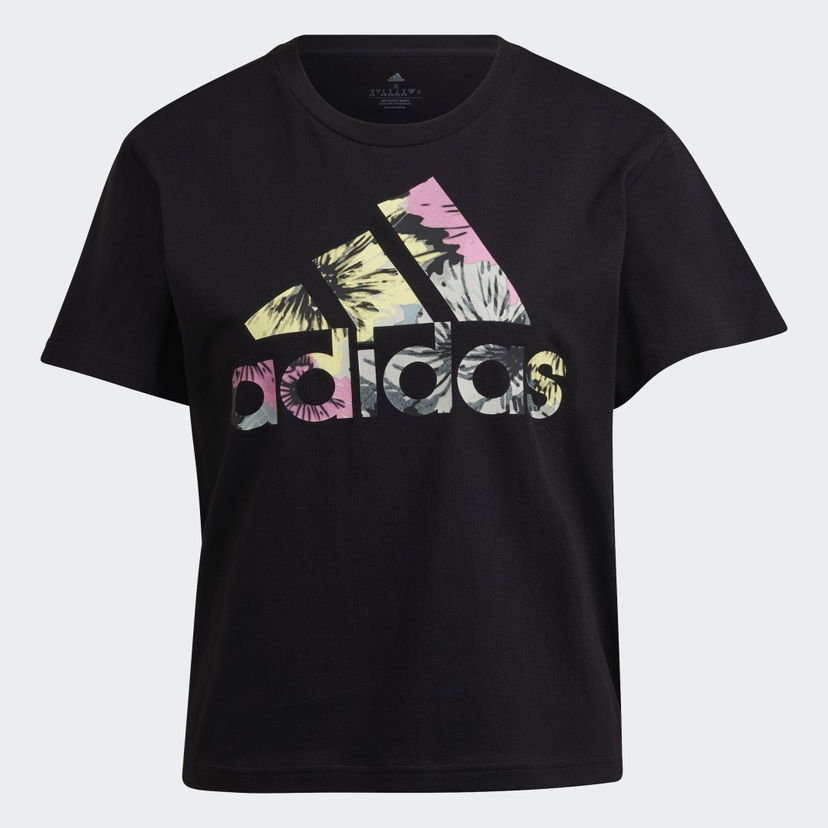Tričko adidas Performance Floral Print Regular T-Shirt Čierna | HI0025