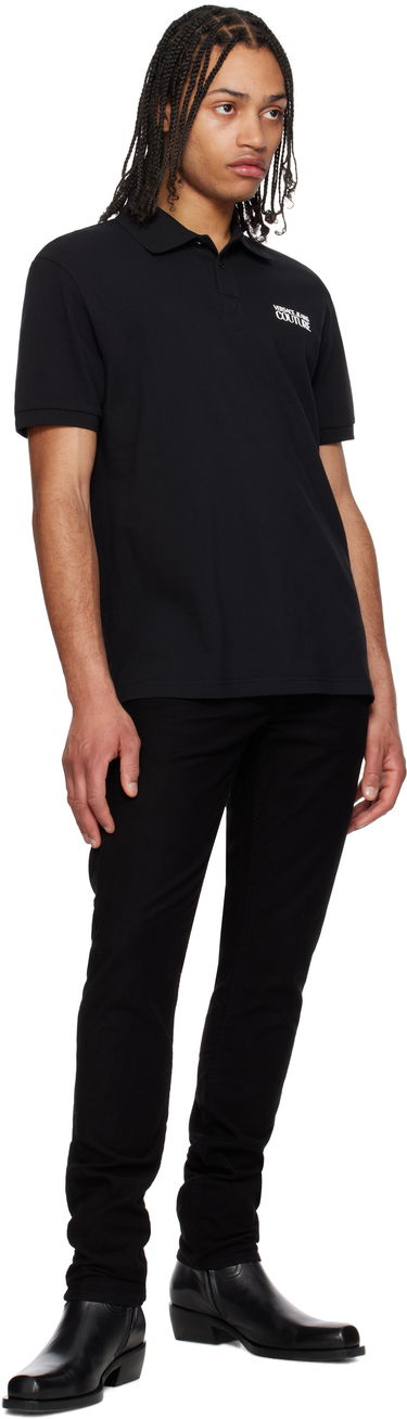 Polo tričko Versace Versace Jeans Couture Logo Polo Čierna | E78GAG623_EJ0003, 3