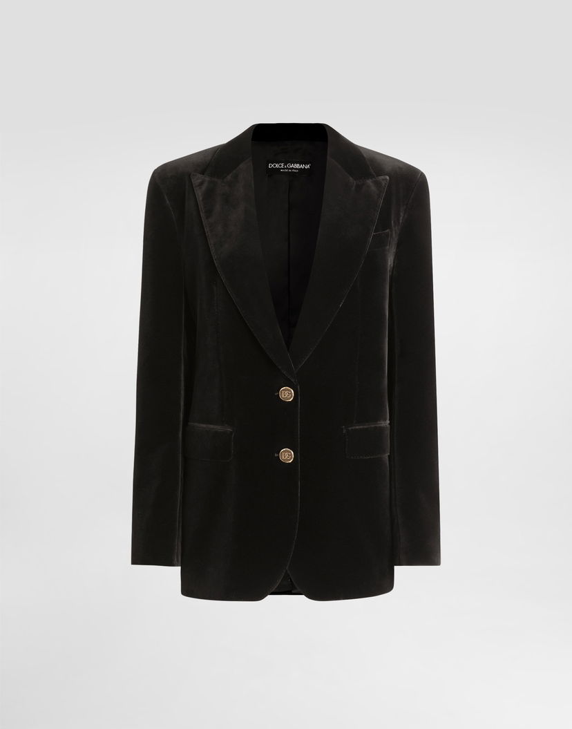 Bunda Dolce & Gabbana Smooth Velvet Blazer Čierna | F29V1TFUVG7N0000