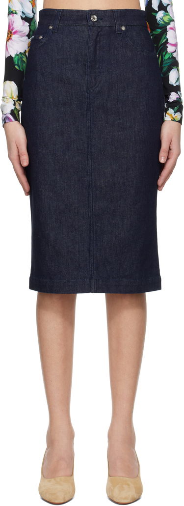 Sukňa Dolce & Gabbana Dolce&Gabbana Stretch Five Pocket Pencil Denim Midi Skirt Modrá | F4CYAD G8MS5, 0