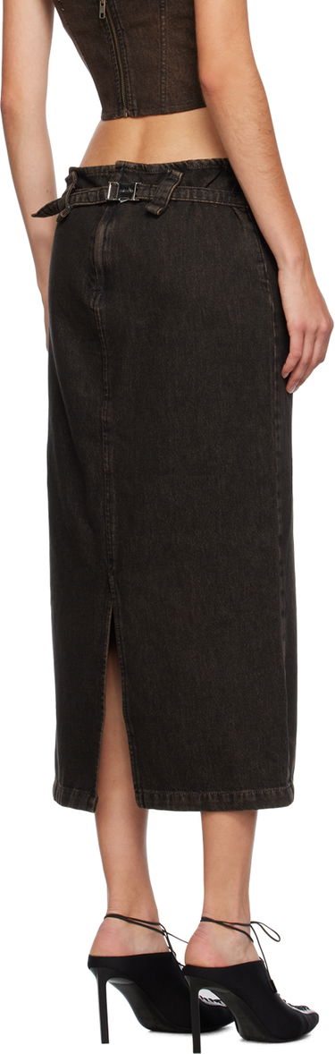 Sukňa Miaou Miaou Freya Denim Maxi Cargo Pocket Skirt Čierna | 4047SD4BLK, 2