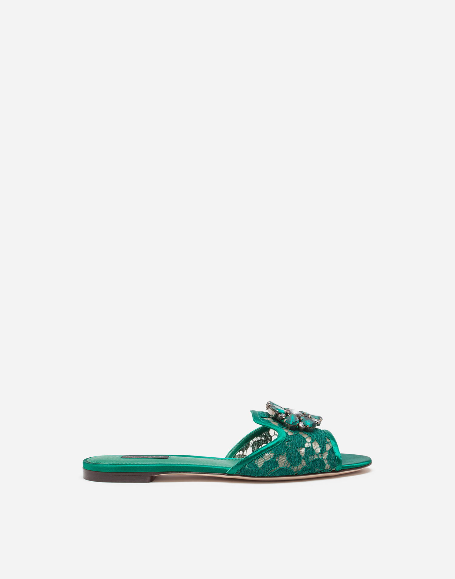 Tenisky a topánky Dolce & Gabbana Lace Crystal Slides Zelené | CQ0023AL1988M072, 0