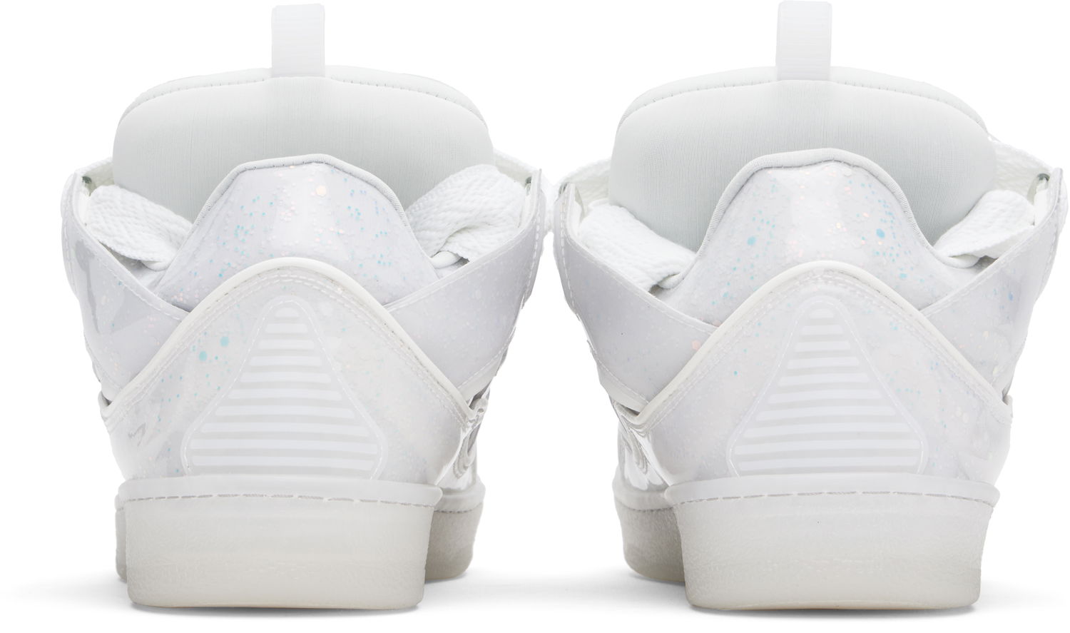 Tenisky a topánky LANVIN White Leather Curb Glitter Effect Sneakers Biela | FU-SKDK12-MEDU-P25, 1