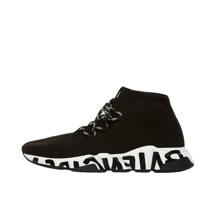 Tenisky a topánky Balenciaga Speed Lace Up Graffiti Black White Čierna | 621611W05GE1015