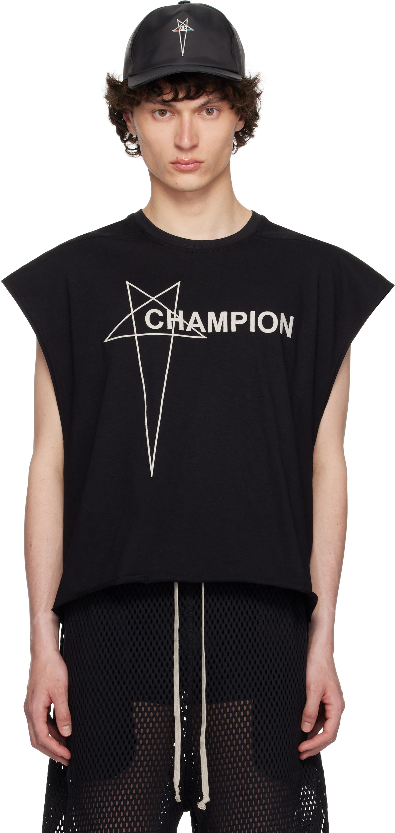 Tielko Rick Owens Rick Owens Champion Edition Tatlin Tank Top Čierna | CM01E1668 CHJG JERSEY, 0