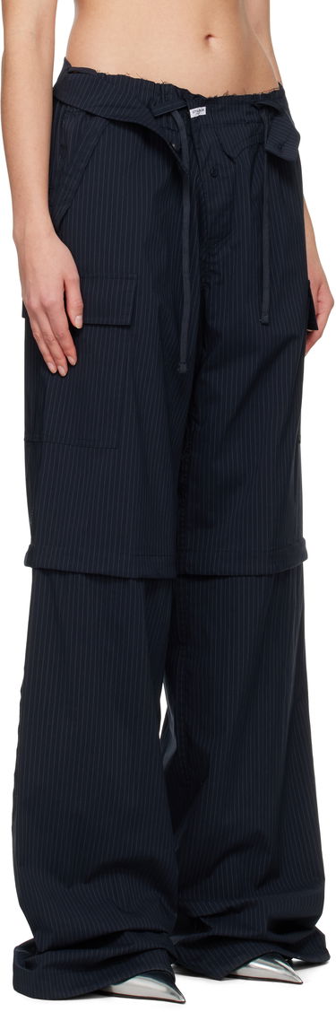Cargo nohavice Ottolinger Ottolinger Baggy Cargo Pinstripe Pants Čierna | 106-200106-02, 4