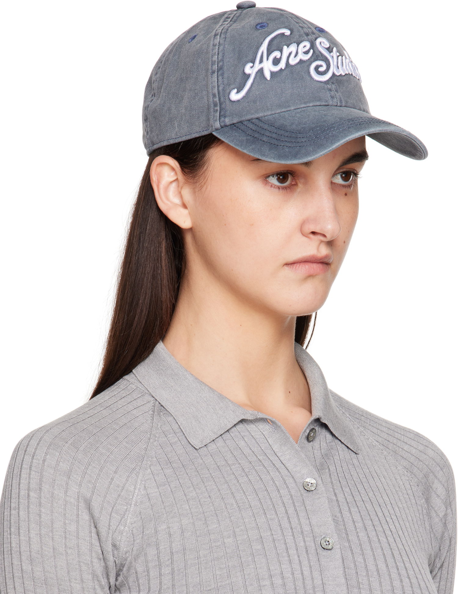 Šiltovka Acne Studios Logo Cap Šedá | C40398-, 1