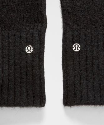 Rukavice lululemon Lululemon Alpaca Wool-Blend Mittens with String, M/L Čierna | prod20004055, 3