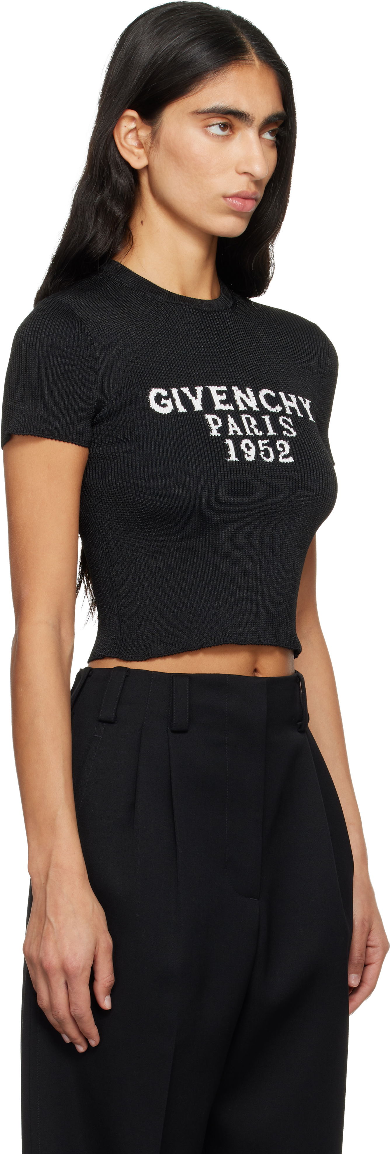 Crop Top Givenchy Givenchy Cropped T-shirt Čierna | BW61H14ZSK001, 1