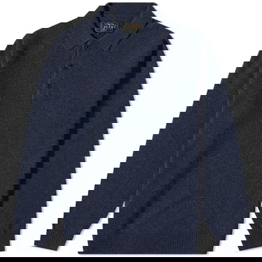 Sveter BEAMS Plus Knit Polo Shirt, Size Large Navy | 3812-0004-103-79, 1