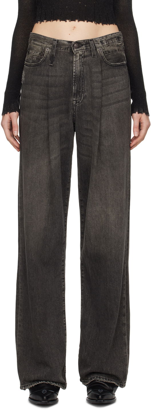 Džínsy R13 R13 Damon Pleated Jeans Šedá | R13W3147-D019A, 0