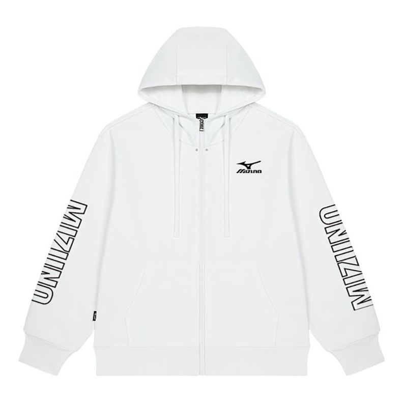 Mikina Mizuno Logo Sweat Jacket Biela | A2CA2A41