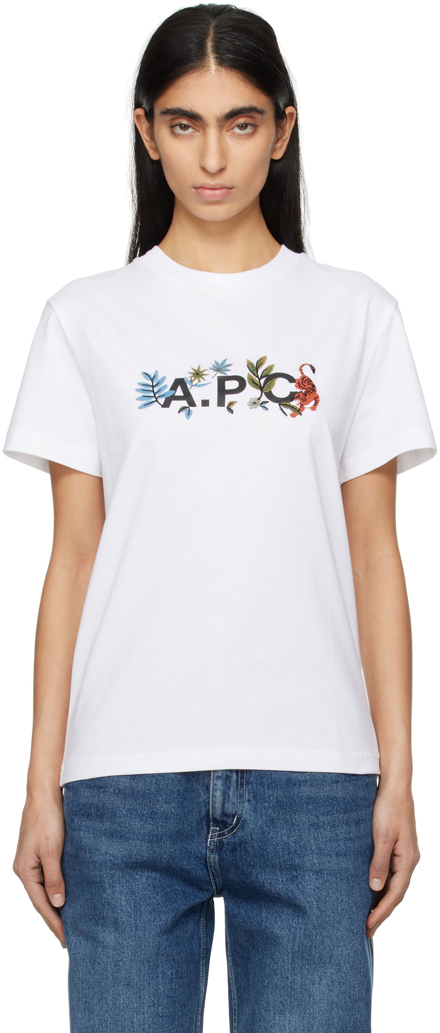 Tričko A.P.C. A.P.C. Auguste Floral Graphic T-Shirt Biela | COBQX-M26497, 0