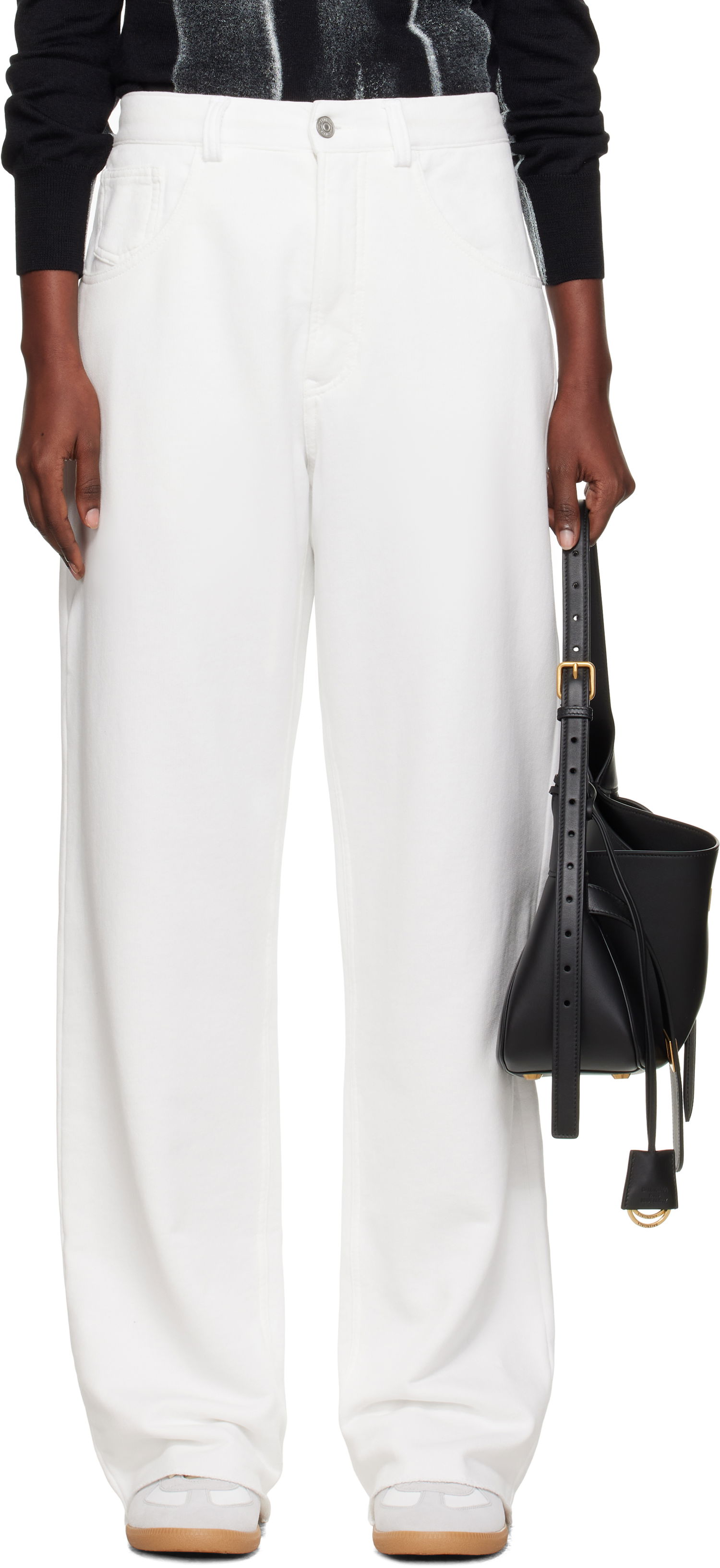 Nohavice Maison Margiela MM6 Maison Margiela Brushed Sweat Jersey Trousers Biela | S52KA0548 M25014, 0