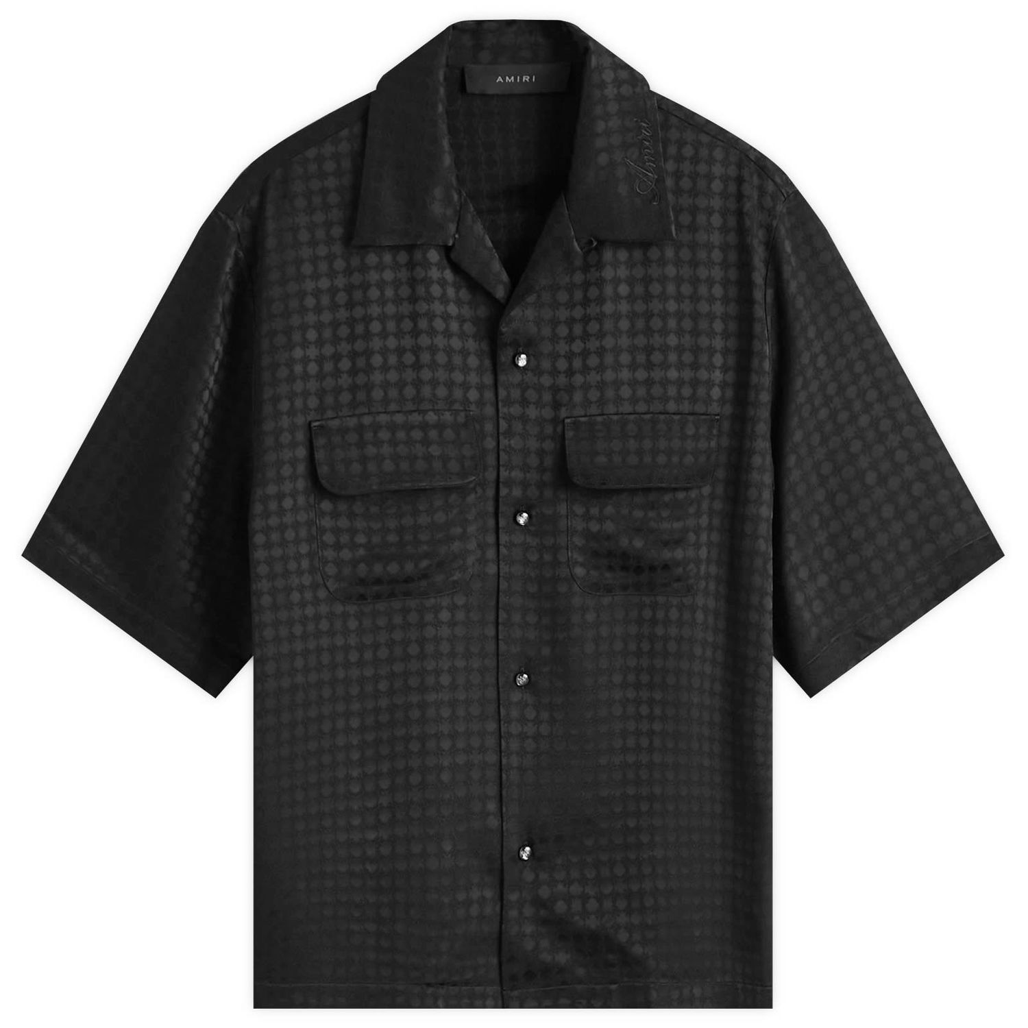 Košeľa AMIRI MA Quad Jacquard Camp Shirt Size Large Čierna | AMSTCA1070-001, 0