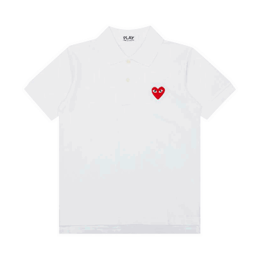Polo tričko Comme des Garçons PLAY Red Heart Polo Shirt Biela | AZ T005 051 5, 0
