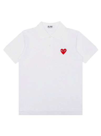 Polo tričko Comme des Garçons PLAY Red Heart Polo Shirt Biela | AZ T005 051 5
