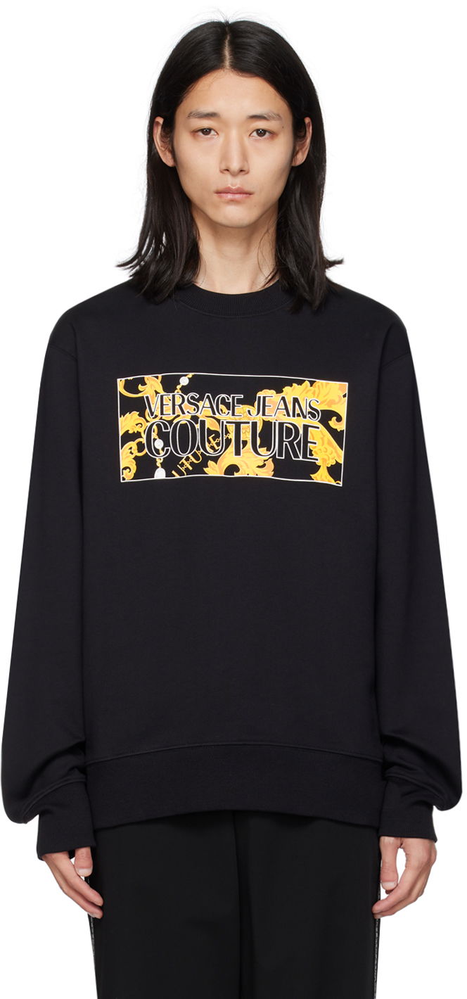 Mikina Versace Jeans Couture Printed Sweatshirt Čierna | E75GAIE01_ECF02E, 0