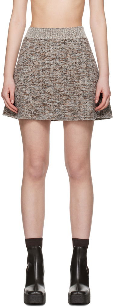 Sukňa Stella McCartney Ribbed Mini Skirt Hnedá | 6K08493S2501, 0