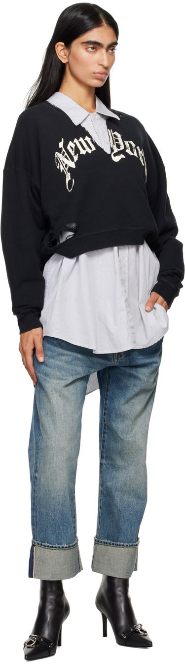Džínsy R13 R13 Cuffed X-Boyfriend Jeans Modrá | R13WD111-D250A, 3
