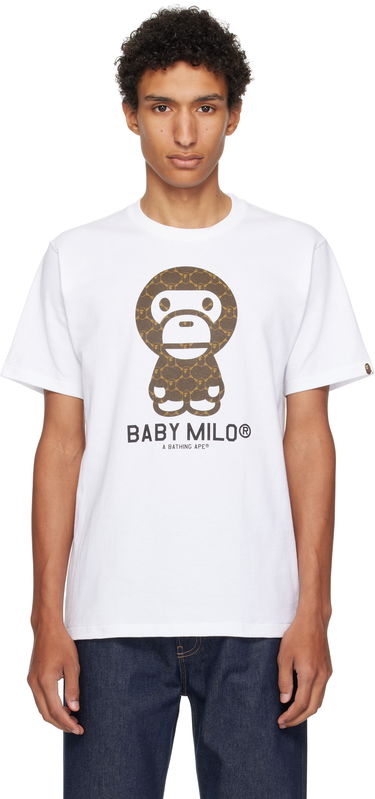 Tričko BAPE BAPE College Monogram Baby Milo T-Shirt Biela | 002TEL301008M, 0