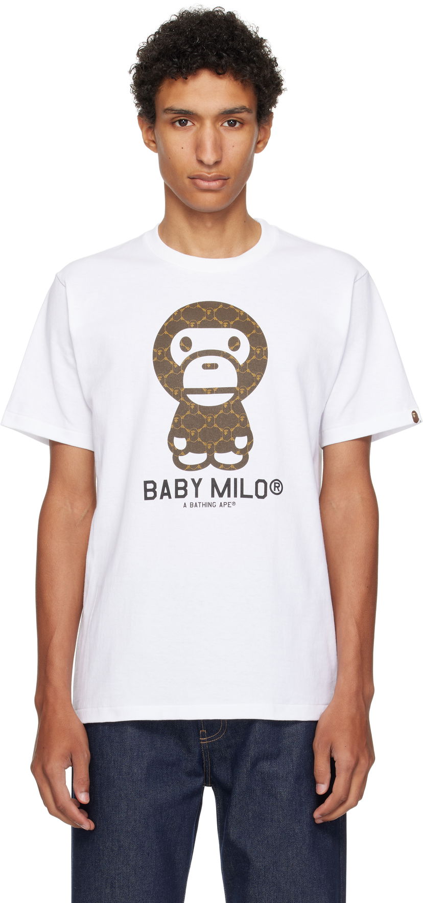 Tričko BAPE BAPE College Monogram Baby Milo T-Shirt Biela | 002TEL301008M