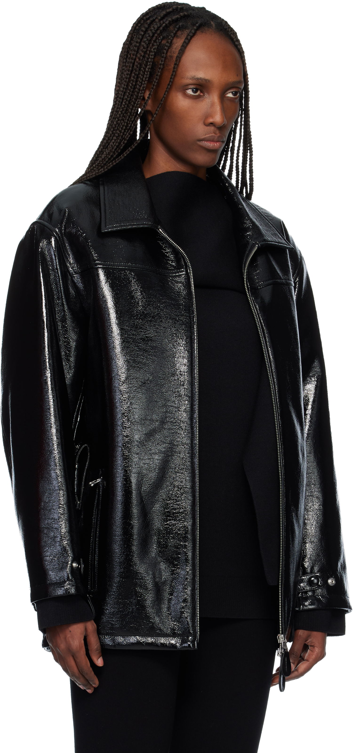 Bunda Courrèges Oversized Vinyl Jacket Čierna | 425CBL322VY0014, 1