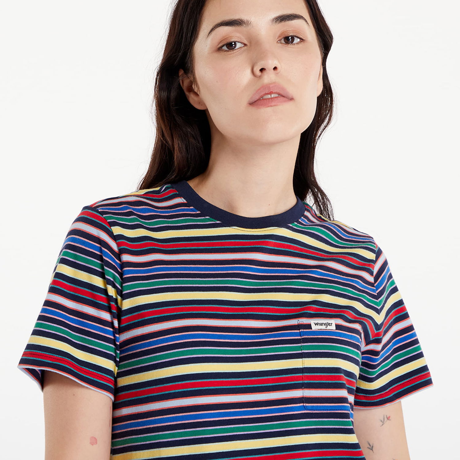 Tričko Wrangler Stripe Tee Navy Navy | 112356456, 1
