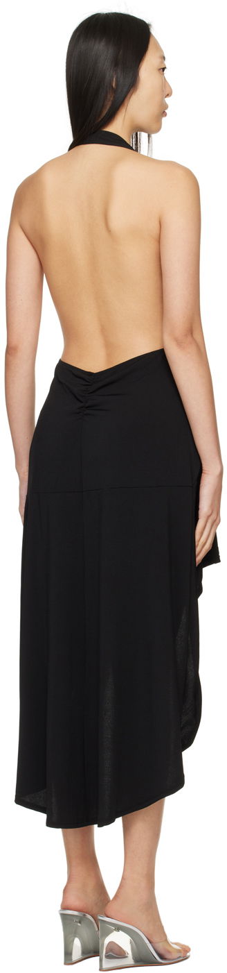 Šaty Miaou Miaou Elena Halter Asymmetrical Midi Dress Čierna | 5044VISBLK, 2