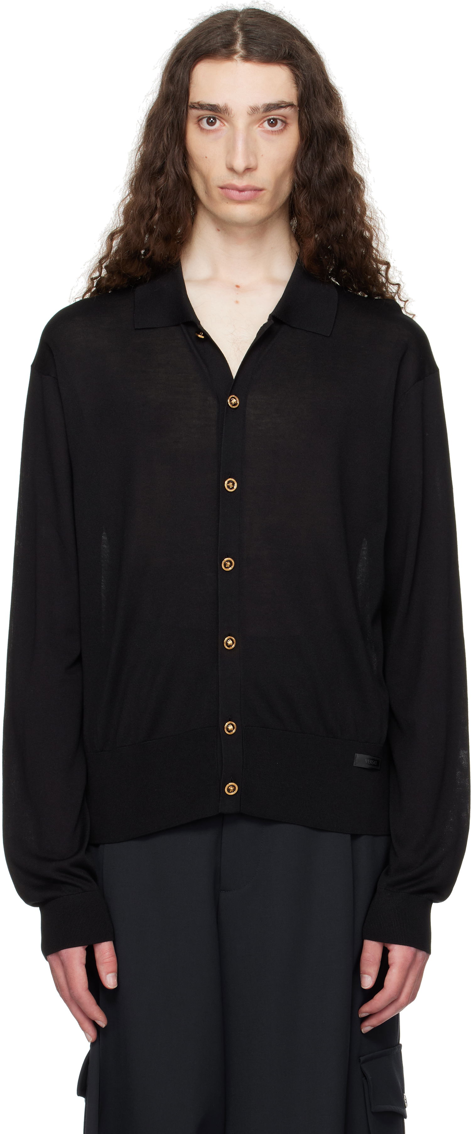 Sveter Versace Versace Knit Silk Cardigan Čierna | 1020281_1A12273, 0