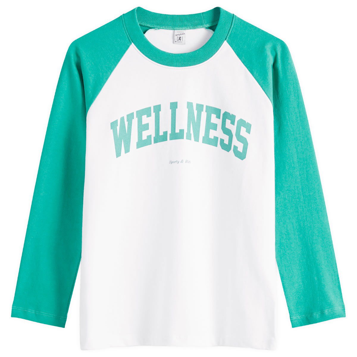 Sveter Sporty & Rich Sporty & Rich Wellness Ivy Baseball T-Shirt Zelené | TO046514001WH21-WHT, 1