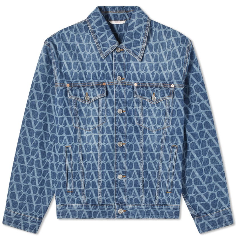 Košeľa Valentino Men's Icon Denim Jacket Blue Modrá | 4V3DC03E9WE-558