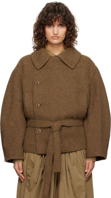 Kabáty LEMAIRE Lemaire Short Asymmetrical Bathrobe Jacket Hnedá | CO1083 LF504, 0