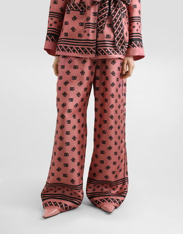 Pyžamo Dolce & Gabbana Dolce & Gabbana Silk Satin Jacquard Pajama Pants with All-over DG Logo Ružová | FTAMPTGDCVJF0473, 3