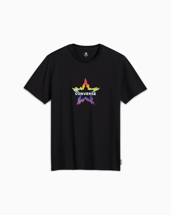 Tričko Converse Pride Standard T-Shirt with Rainbow Star Graphic Čierna | 10028587-A01, 0